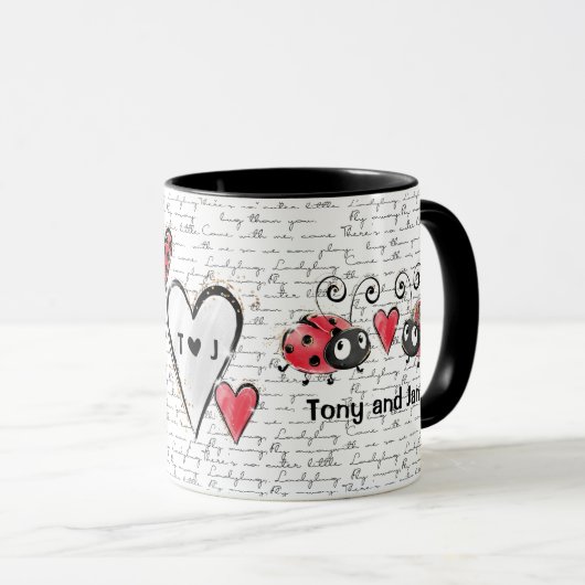 Ladybug Ladybird design Mug (Devant droit)