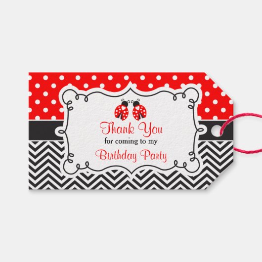 Ladybug Ladybird Gift Label Cadeaulabel (Voorkant (Horizontaal))