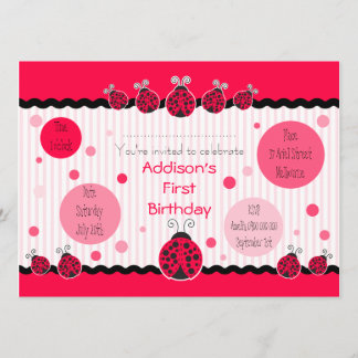 Ladybug Ladybird Invitation Kaart