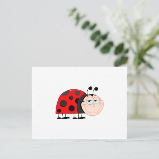 Ladybug Ladybugs Bug Funny Insect Cute Smile Briefkaart (Staand voorkant)