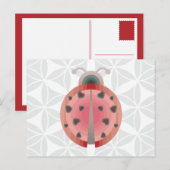 ladybug-liefde briefkaart (Voorkant / Achterkant)