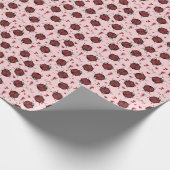 Ladybug Liefde Bug Red Hearts Valentijnsdag Cadeaupapier (Hoek)