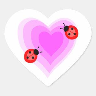 Ladybug Love Hart Sticker
