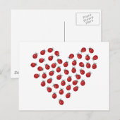 Ladybug Love Heart Briefkaart (Voorkant / Achterkant)