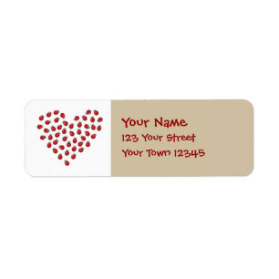Ladybug Love Heart Etiket