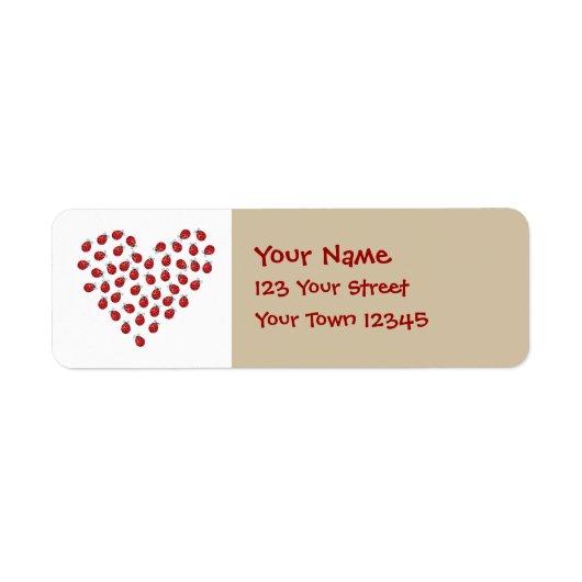 Ladybug Love Heart Etiket (Voorkant)