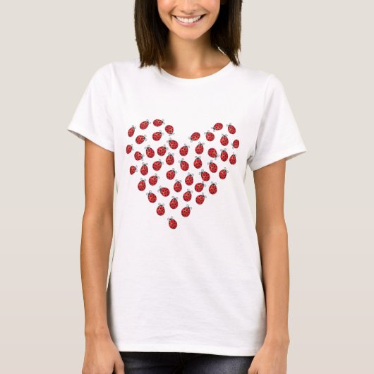Ladybug Love Heart T-shirt (Voorkant)