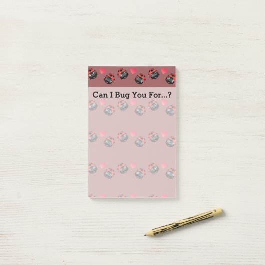 Ladybug Love (Patroon) Post-it® Notes (Op bureau)