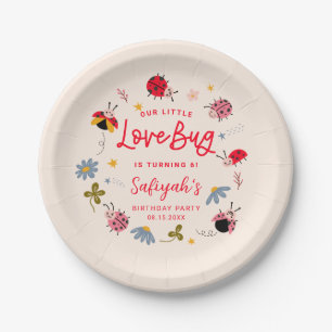 Ladybug Lovebug Zomerverjaardagsfeestje Papieren Bordje