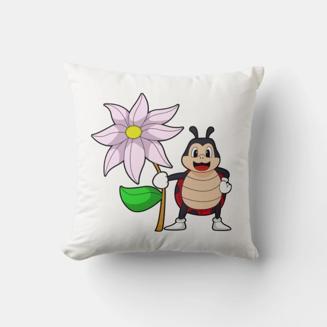 Ladybug met Flower.PNG Kussen (Voorkant)