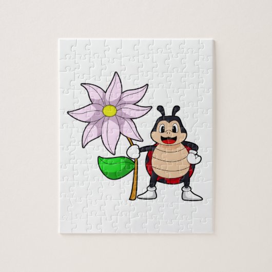 Ladybug met Flower.PNG Legpuzzel (Verticaal)