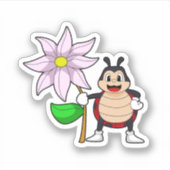 Ladybug met Flower.PNG Sticker (Voorkant)