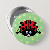 Ladybug met Flowers Button (Voorkant /achterkant)