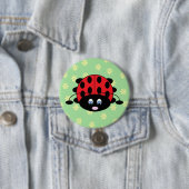Ladybug met Flowers Button (In situ)