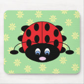 Ladybug met Flowers Mousepad Muismat (Voorkant)