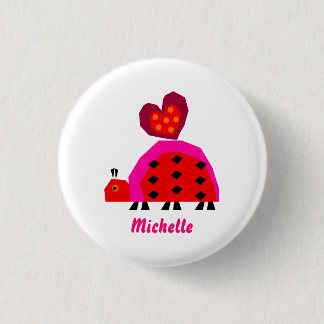Ladybug met hart ronde button 3,2 cm