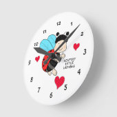 Ladybug met hart ronde klok (Hoek)