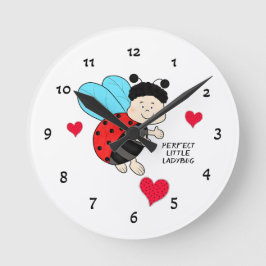 Ladybug met hart ronde klok