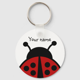 Ladybug met jouw naam sleutelhanger