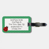 Ladybug met Polka Dots Design Bagagelabel (Achterkant horizontaal)