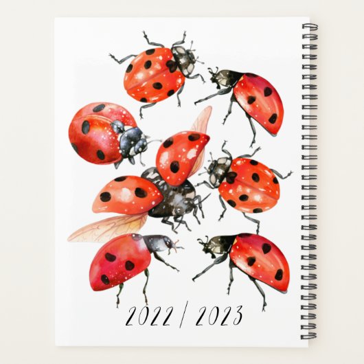Ladybug met rode en zwarte Waterverf Planner (Achterkant)