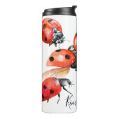 Ladybug met rode en zwarte Waterverf Thermosbeker (Gedraaid links)