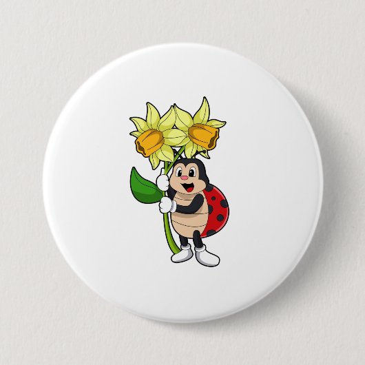 Ladybug met ventilator ronde button 7,6 cm (Voorkant)