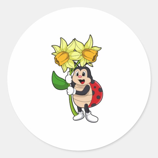 Ladybug met ventilator ronde sticker (Voorkant)