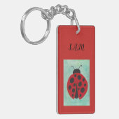 Ladybug met woorden sleutelhanger (Voorkant Links)