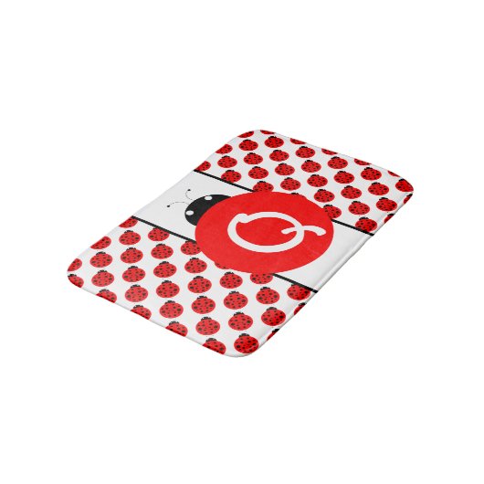 Ladybug Monogram Badmat (Gekanteld)