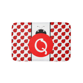 Ladybug Monogram Badmat