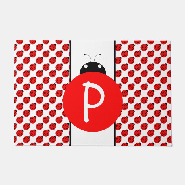 Ladybug Monogram Deurmat (Voorkant)