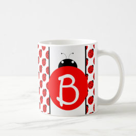Ladybug Monogram Koffiemok
