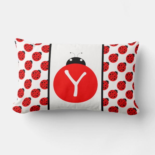 Ladybug Monogram Kussen (Voorkant)