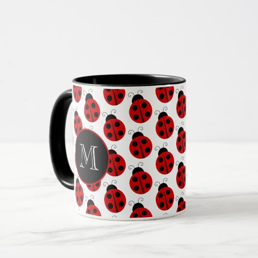 Ladybug Monogram Mug (Devant gauche)