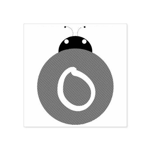 Ladybug Monogram Rubberstempel (Afrduk)