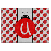 Ladybug Monogram Snijplank (Voorkant)