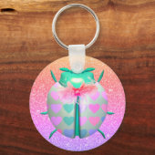 Ladybug mooi hart schattig glitter sleutelhanger (Voorkant)