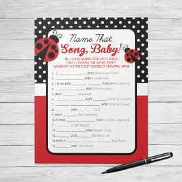 Ladybug naam dat nummer Baby shower spel Notitieblok