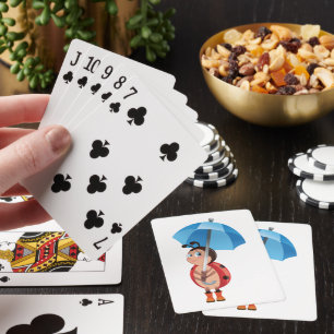 Ladybug onder een multifunctionele speelkaart pokerkaarten