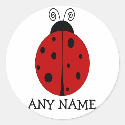 LADYBUG-ontwerp op maat van STICKER met ELKE NAAM (Voorkant)