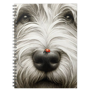 Ladybug op de neus van Shaggy Dog Notitieboek