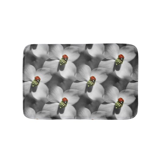 Ladybug op Dogwood Flower Natuur Pattern Badmat (Voorkant)