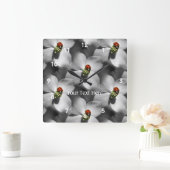 Ladybug op Dogwood Flower Natuur Pattern Vierkante Klok (Huis)