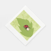 Ladybug op een bladpapier servet (Hoek)