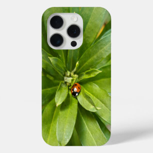 Ladybug op Flowers iPhone 15 Pro Case