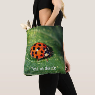 Ladybug op Leaf Close Up Personated Draagtas