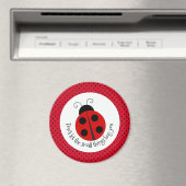 Ladybug op Polka Dots Design Magnet Magneet (Insitu (Vaatwasser))