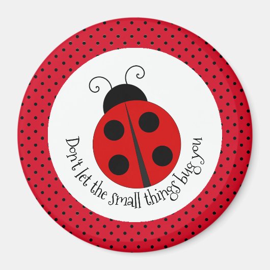 Ladybug op Polka Dots Design Magnet Magneet (Voorkant)