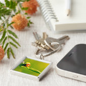 Ladybug op sprig sleutelhanger (Zijkant)